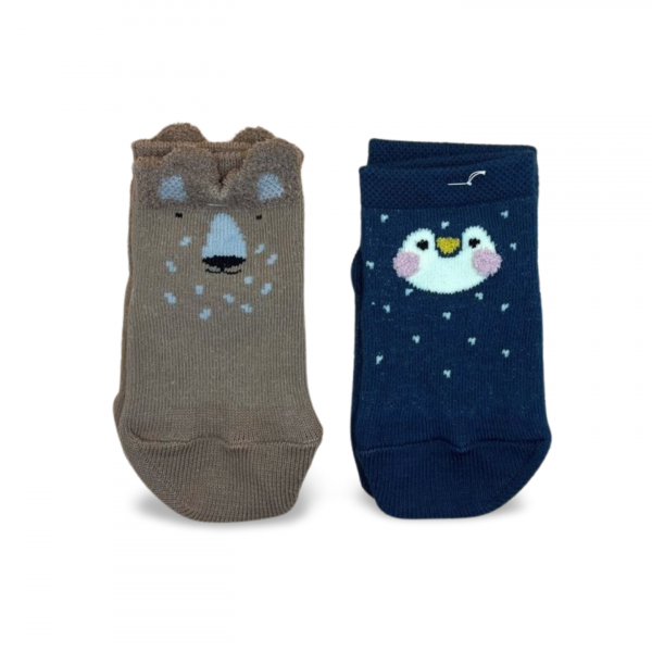 ATTISOCKS Foot Shaped pack 2x BEAR&PENGUIN - ATTIPAS